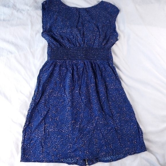 As U Wish Speckled Blue Sleeveless Mini Front Zip Dress - Picture 6 of 8